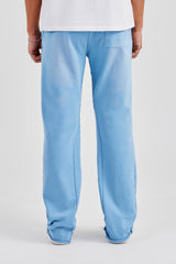 Washed Fit Flare Panelled Jogger - Blue