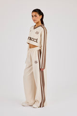 Kurzes Fußballtop & lässige Jogginghose mit Ziernähten – Off-White