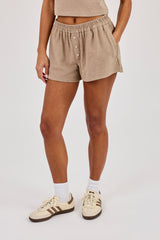 Peached Soft Touch Short - Taupe