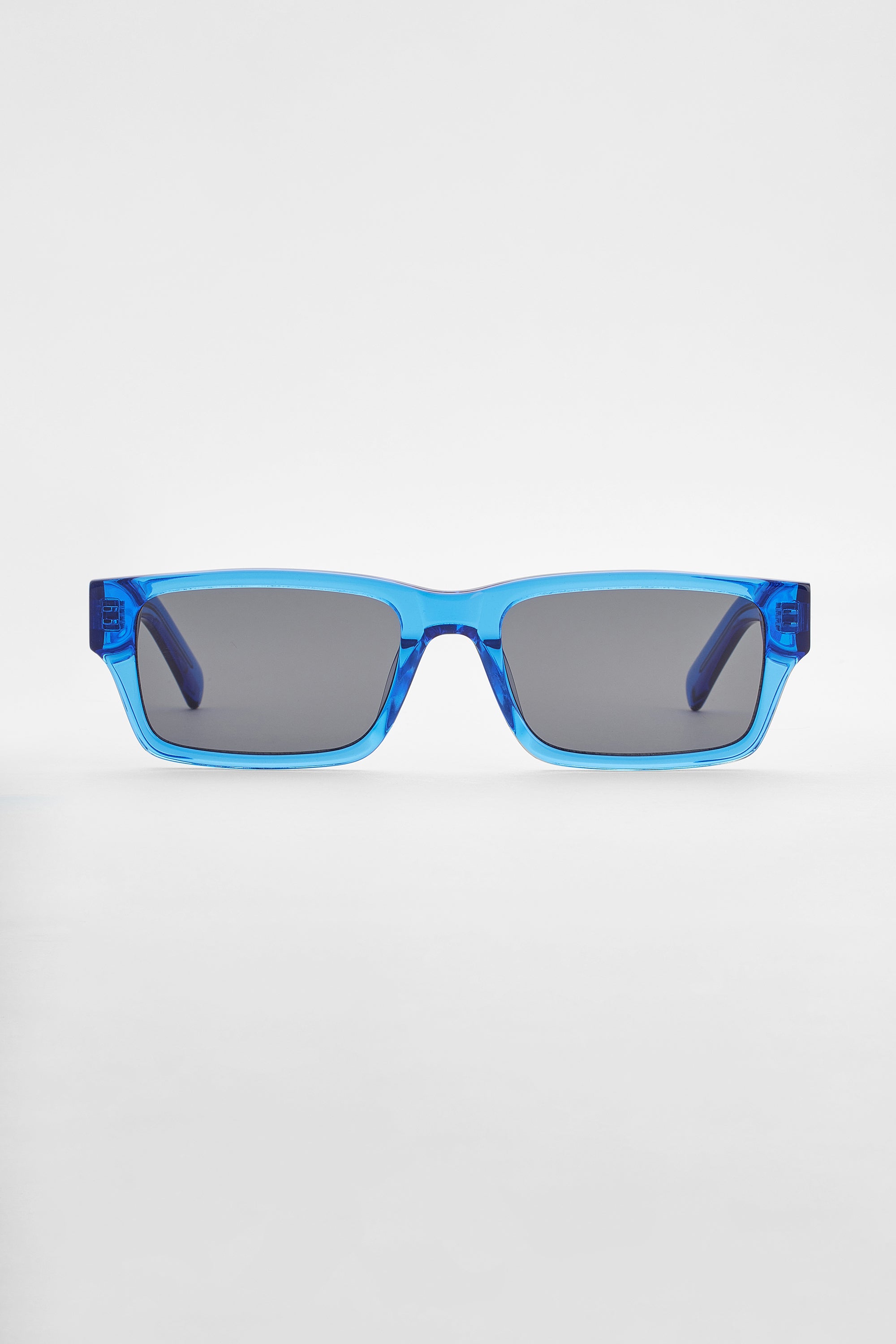 Rechteckige Acetat-Sonnenbrille - Blau