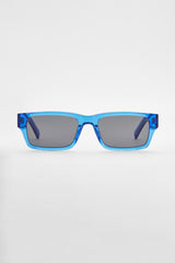Rechteckige Acetat-Sonnenbrille - Blau