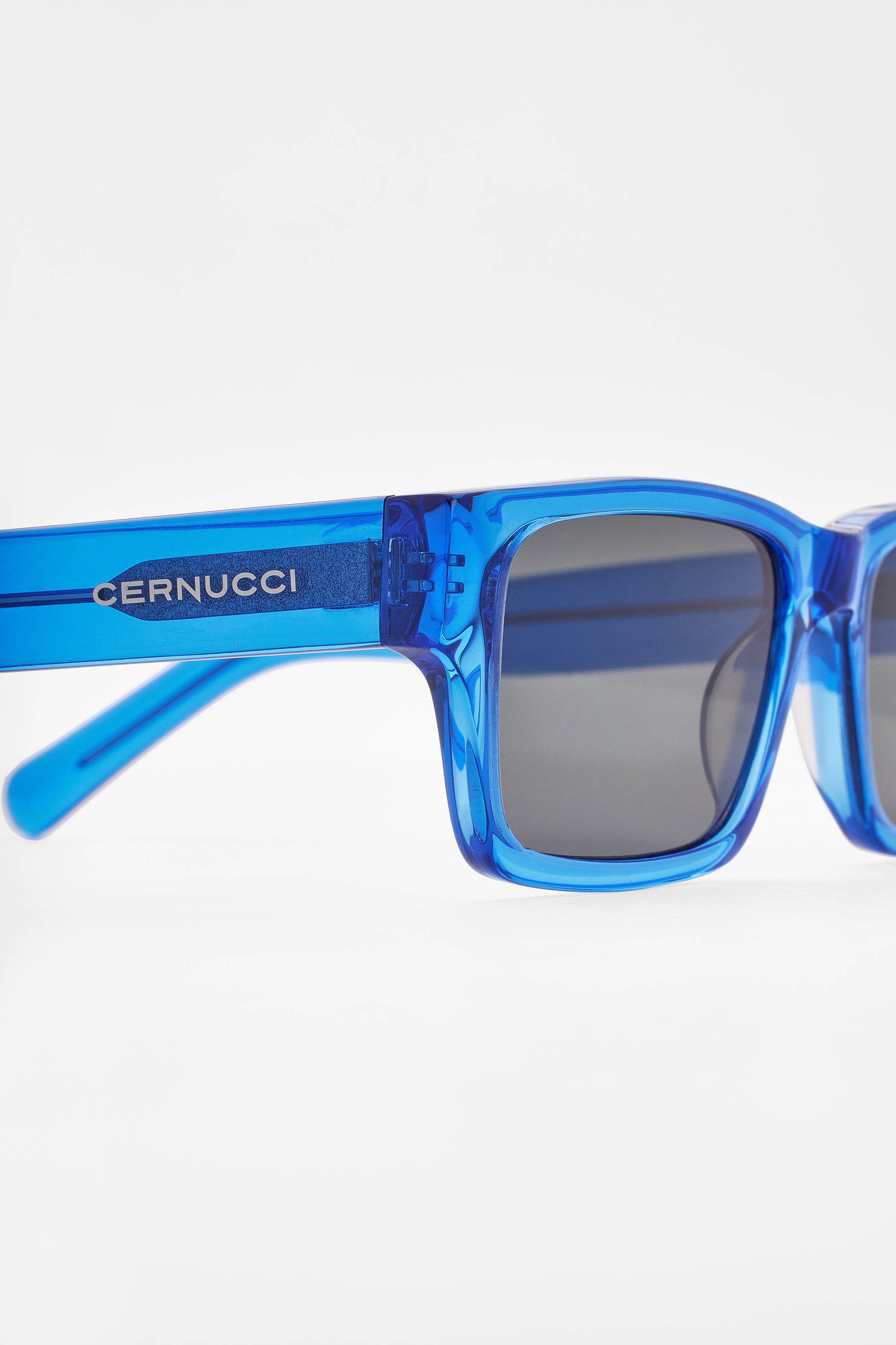 Rechteckige Acetat-Sonnenbrille - Blau