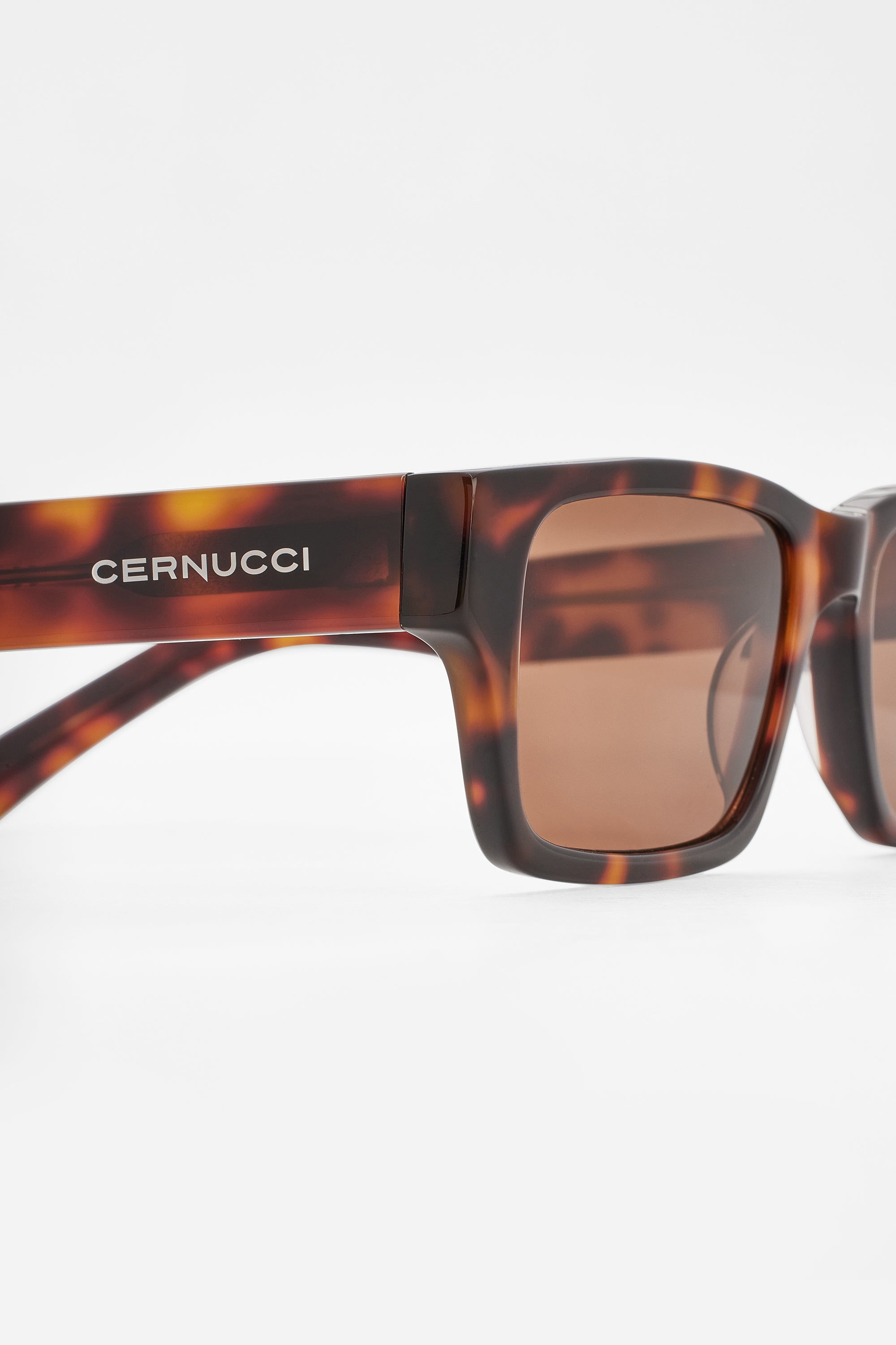 Rechteckige Acetat-Sonnenbrille - Braun