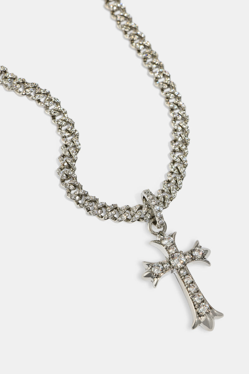 Iced Chunky Cross Iced Cuban Chain - 5mm