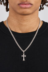 Iced Chunky Cross Iced Cuban Chain - 5mm