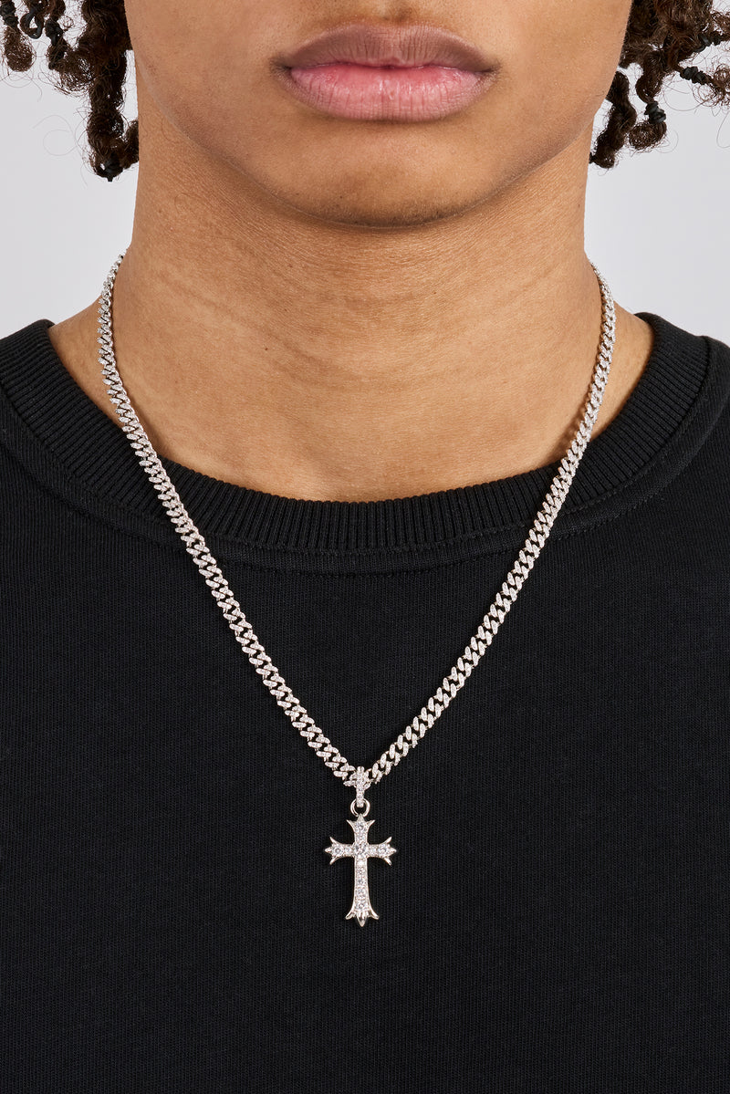 Iced Chunky Cross Iced Cuban Chain - 5mm