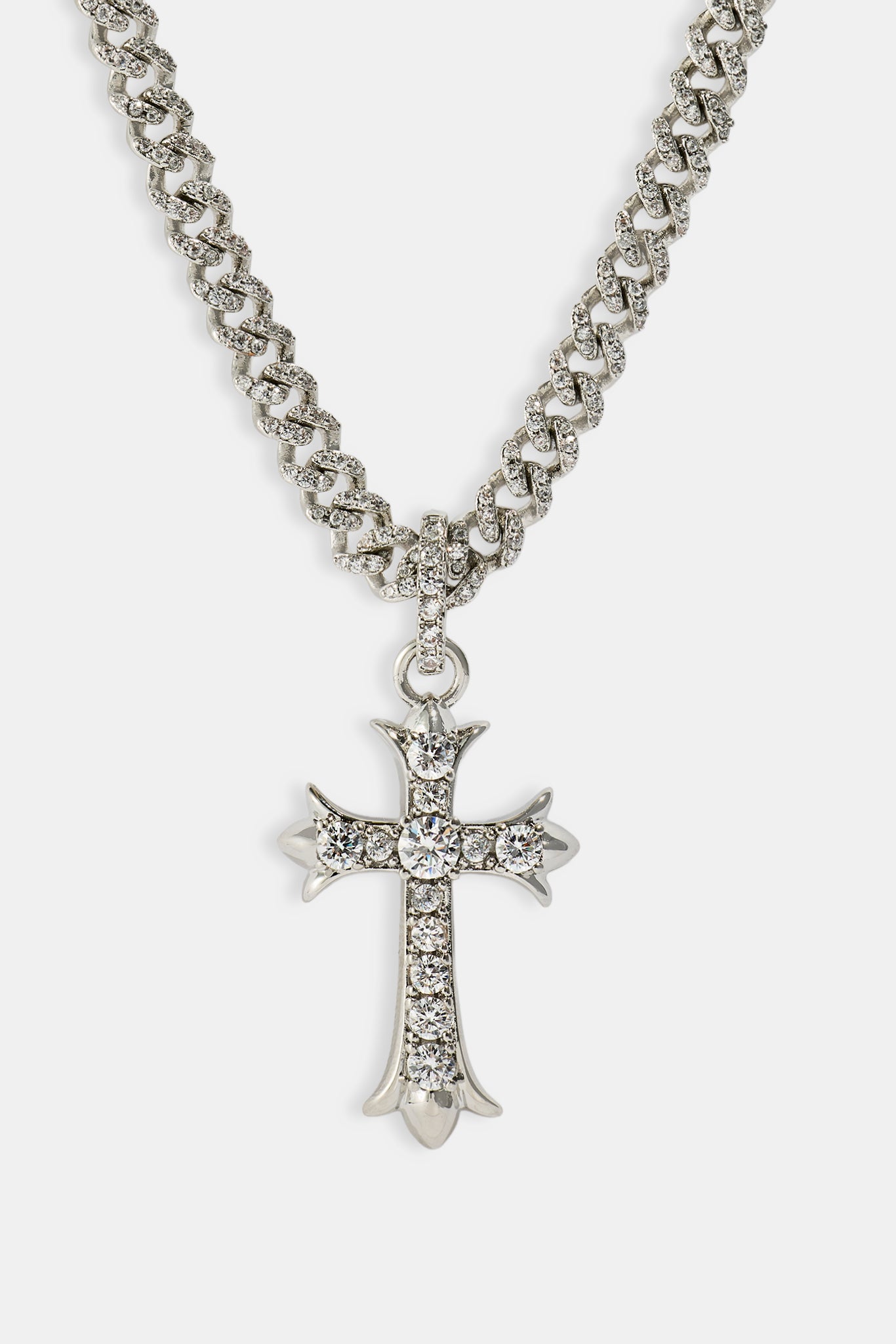 Iced Chunky Cross Iced Cuban Chain - 5mm