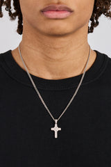 Iced Baguette Cross Micro Cuban Necklace - 3mm