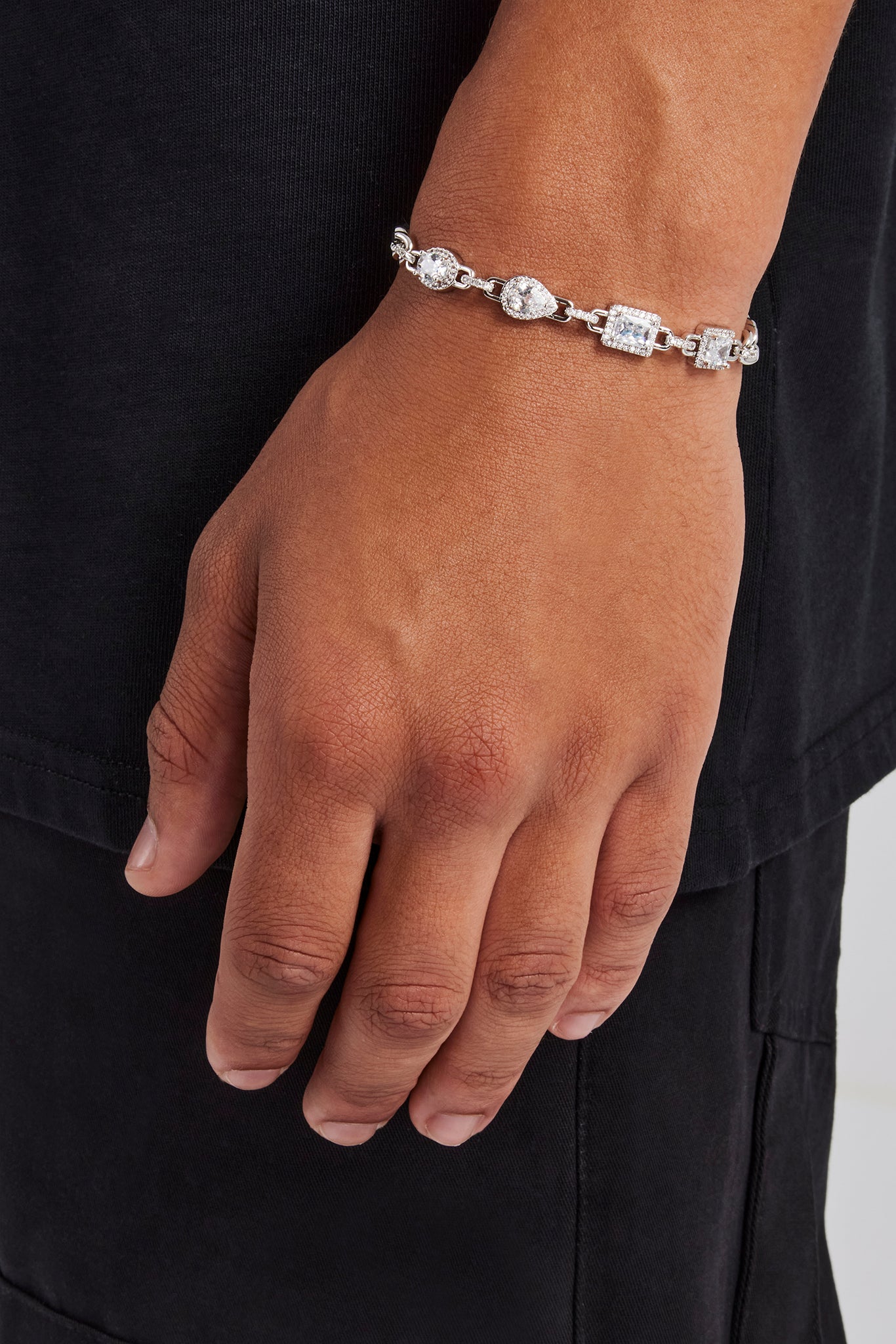 Iced Cuban Link Armband mit gemischten Edelsteinen – 8 mm