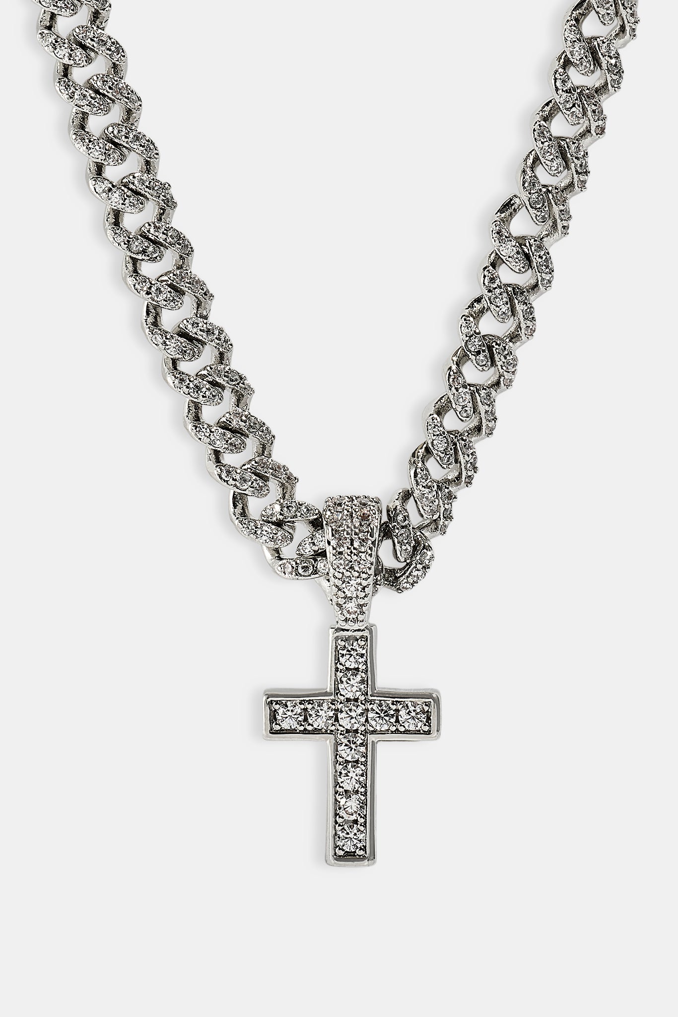 Iced Drop Cross Iced Cuban Chain - 5mm