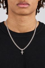 Iced Drop Cross Iced Cuban Chain - 5mm