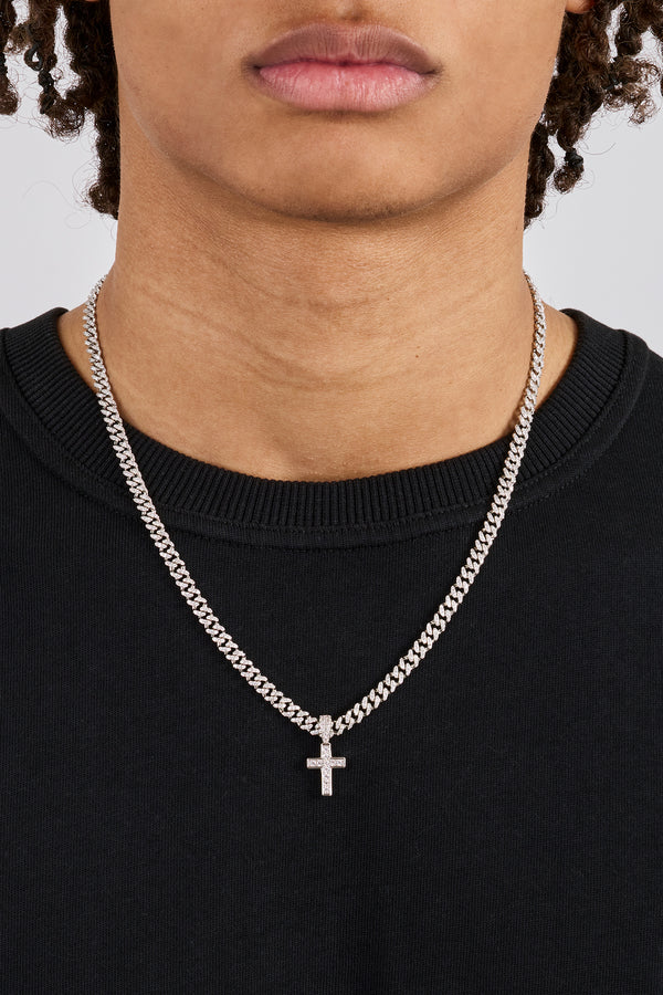 Iced Drop Cross Iced Cuban Chain - 5mm