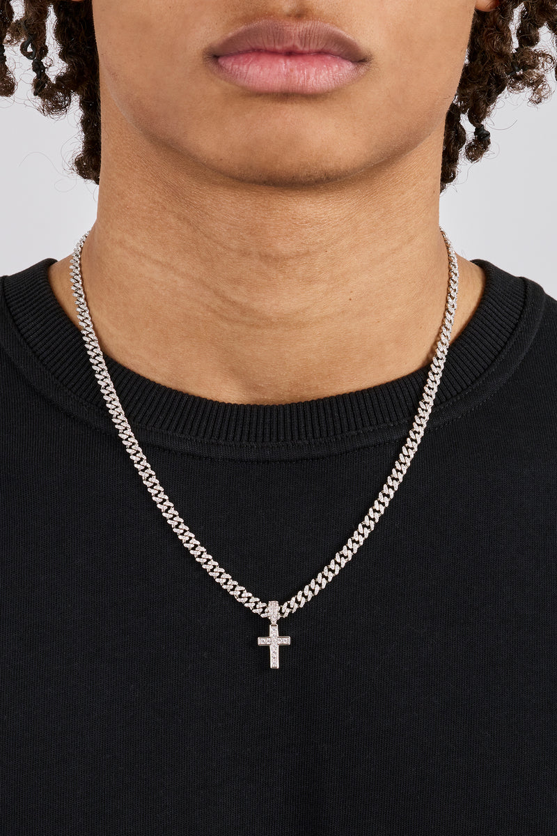 Iced Drop Cross Iced Cuban Chain - 5mm