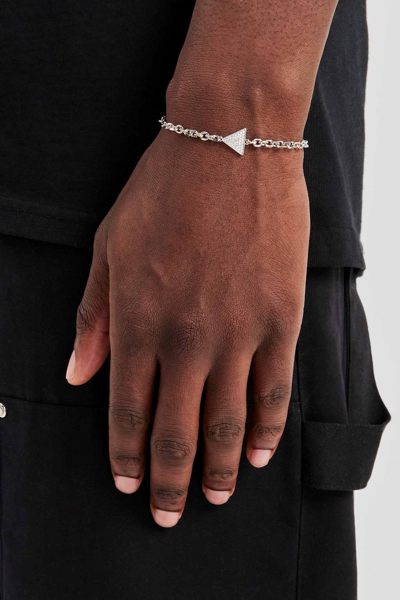 Iced Pave Triangular Rolo Bracelet - 10mm