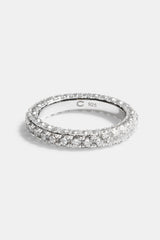 Sterling Silver Iced CZ Band Ring
