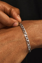 Polished Figaro Bracelet & Chain - 5mm - White