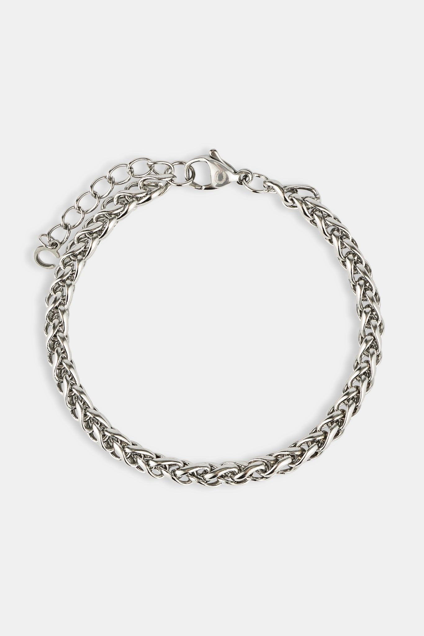 Polished Wheat Link Bracelet - 5mm - White