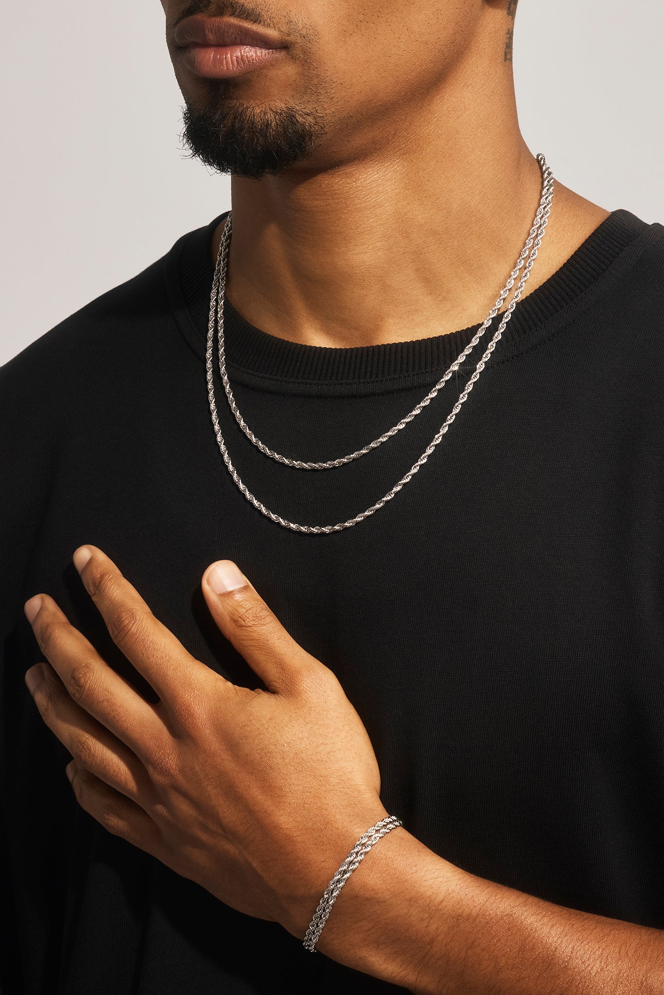 Double Rope Bracelet & Chain - 6mm - White