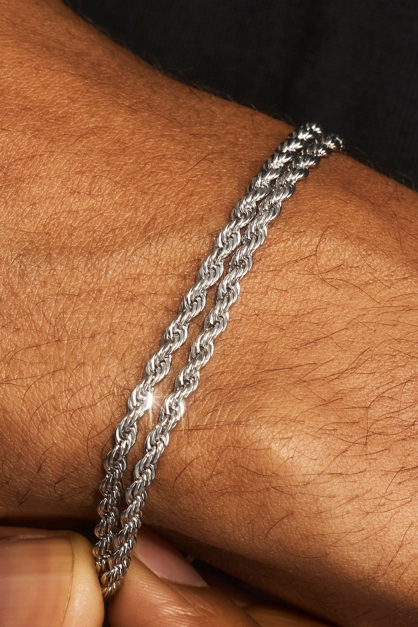 Double Rope Bracelet & Chain - 6mm - White