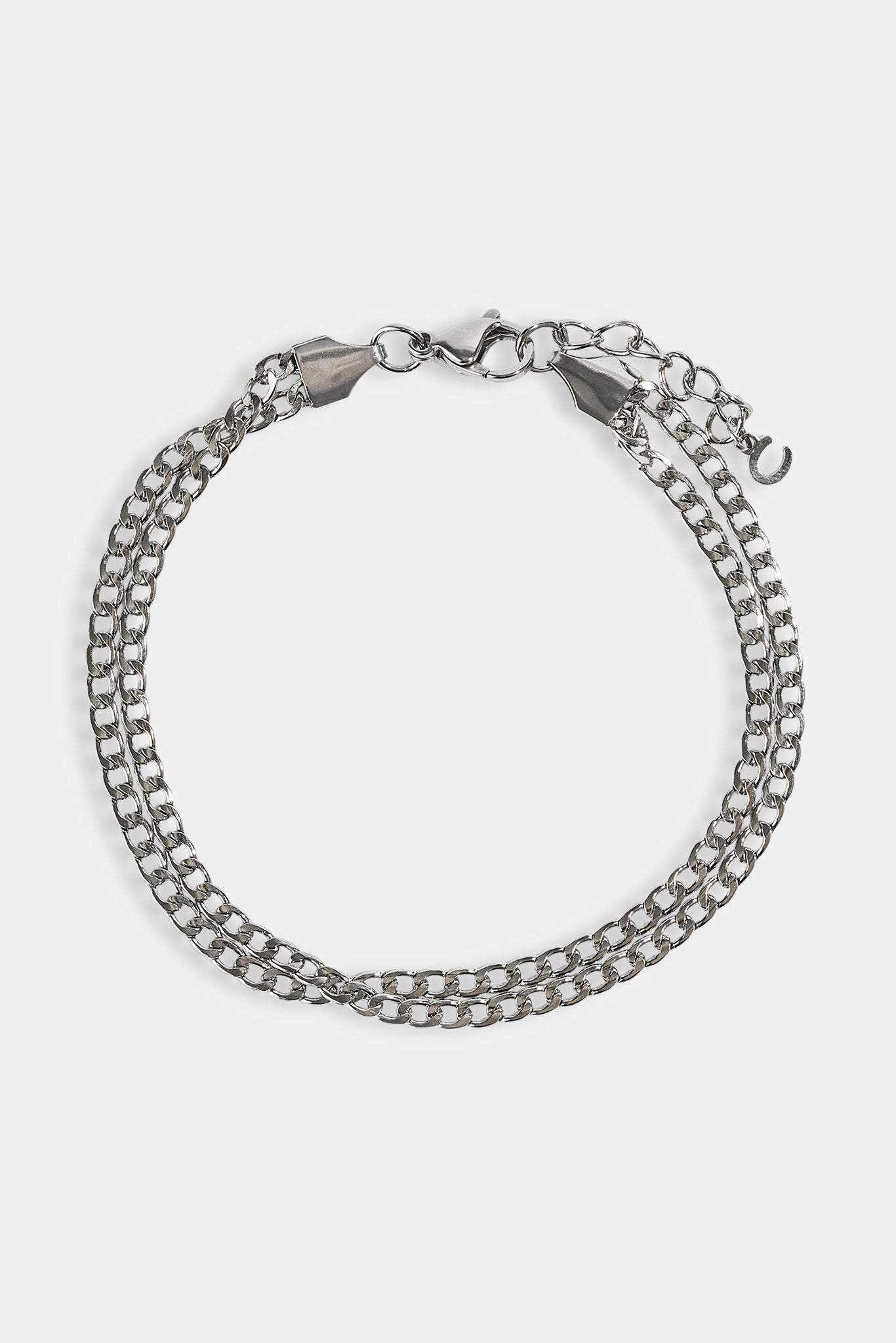 Double Curb Bracelet - 6mm - White