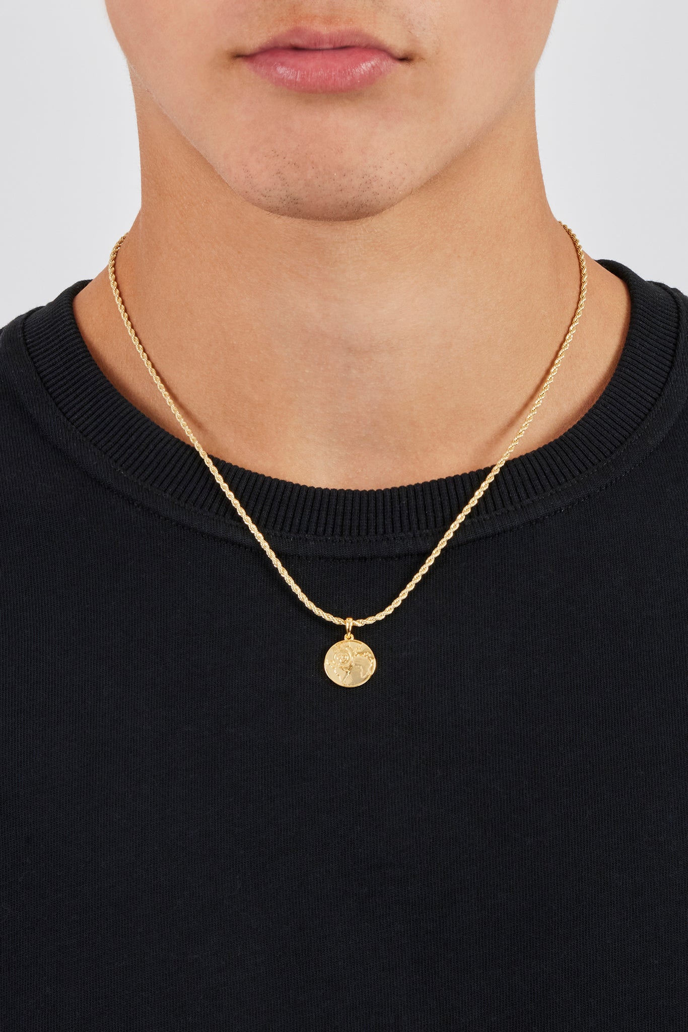 Micro 8 Ball Globe Pendant Necklace - 15mm - Gold