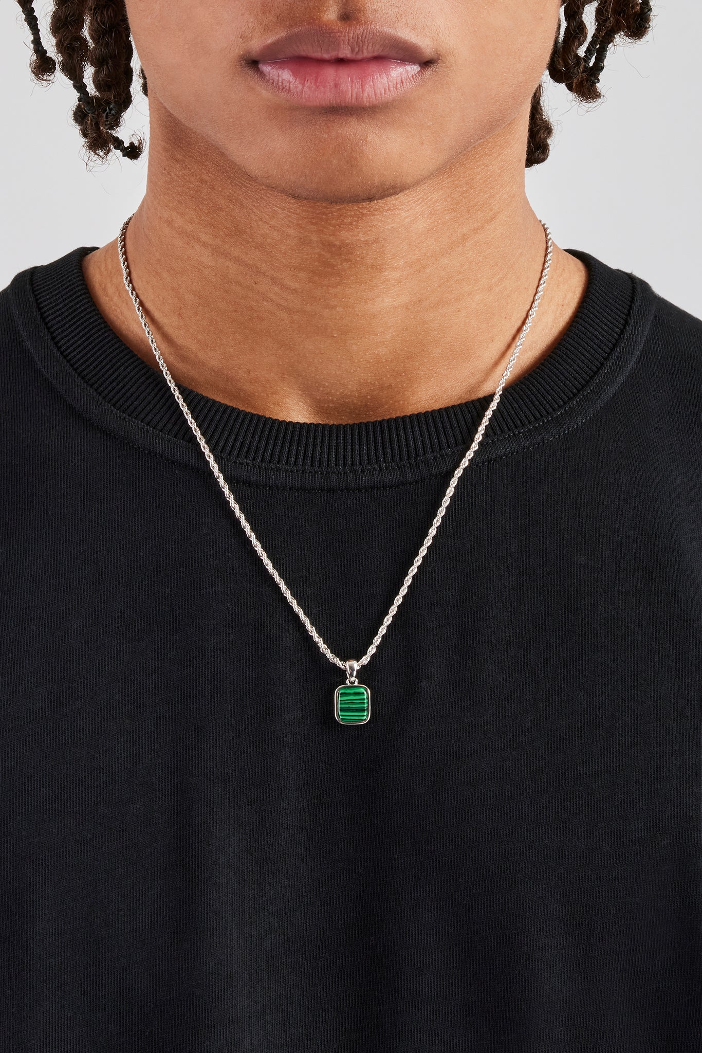 Mikrogrüne Malachit-Seilkette – 12 mm