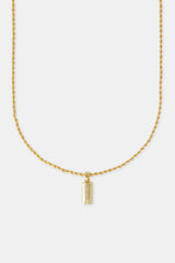 Micro Polished Bar Rope Necklace - 15mm - Gold