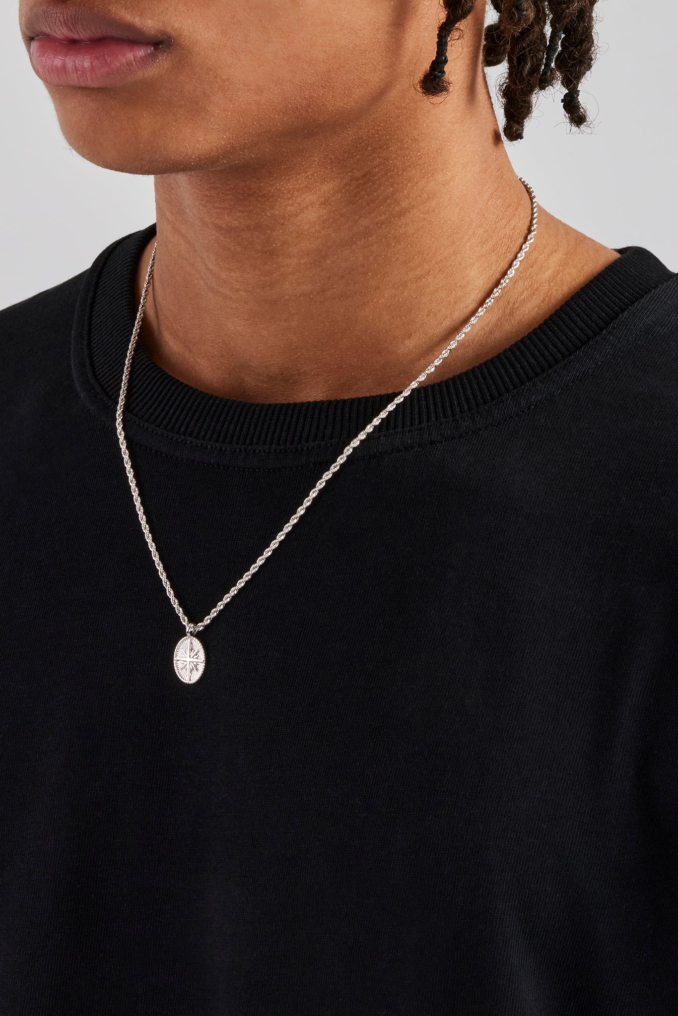 Micro Polished Starburst Rope Necklace - 15mm | Mens Necklaces | Shop ...