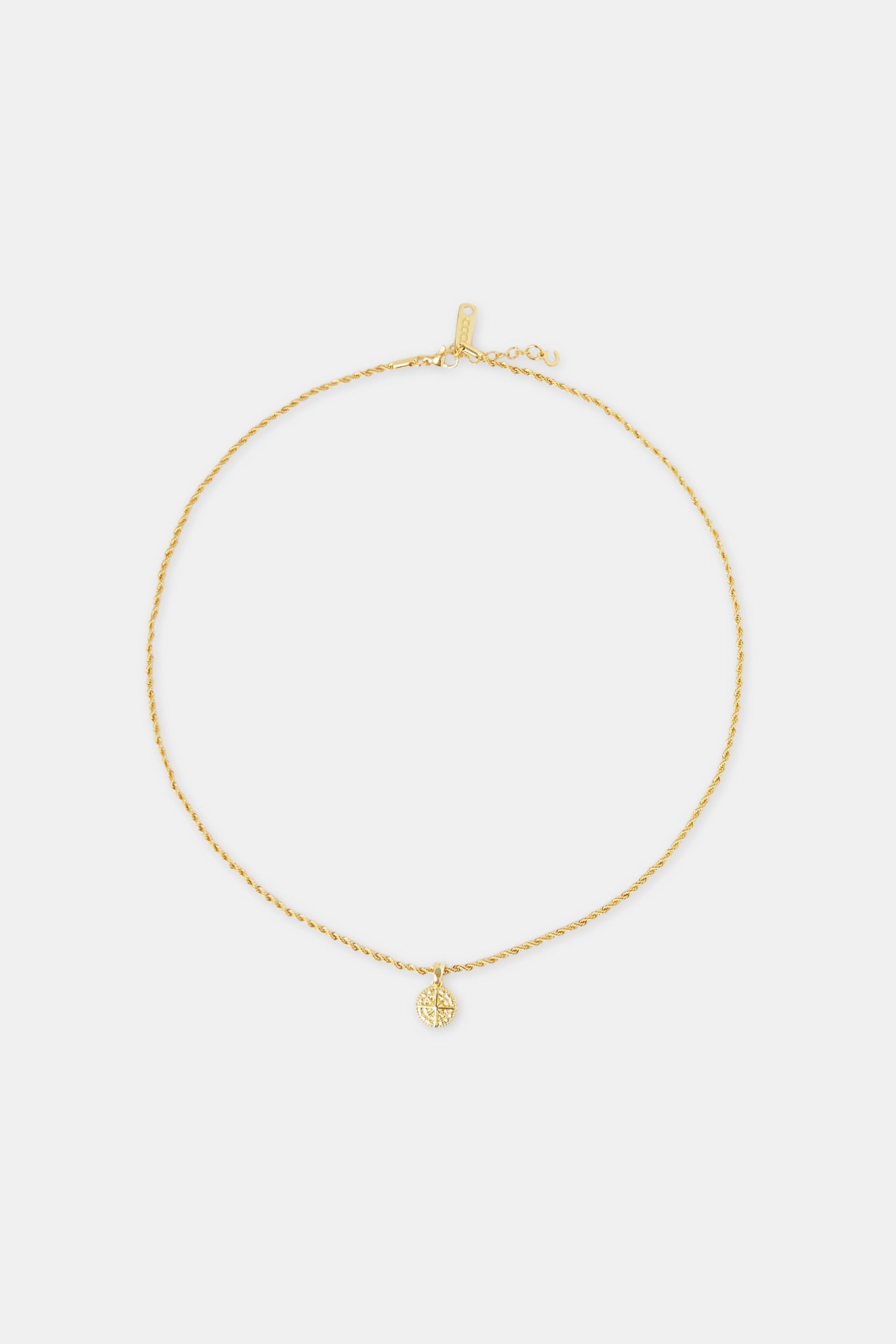Micro Compass Rope  Necklace - 12mm - Gold