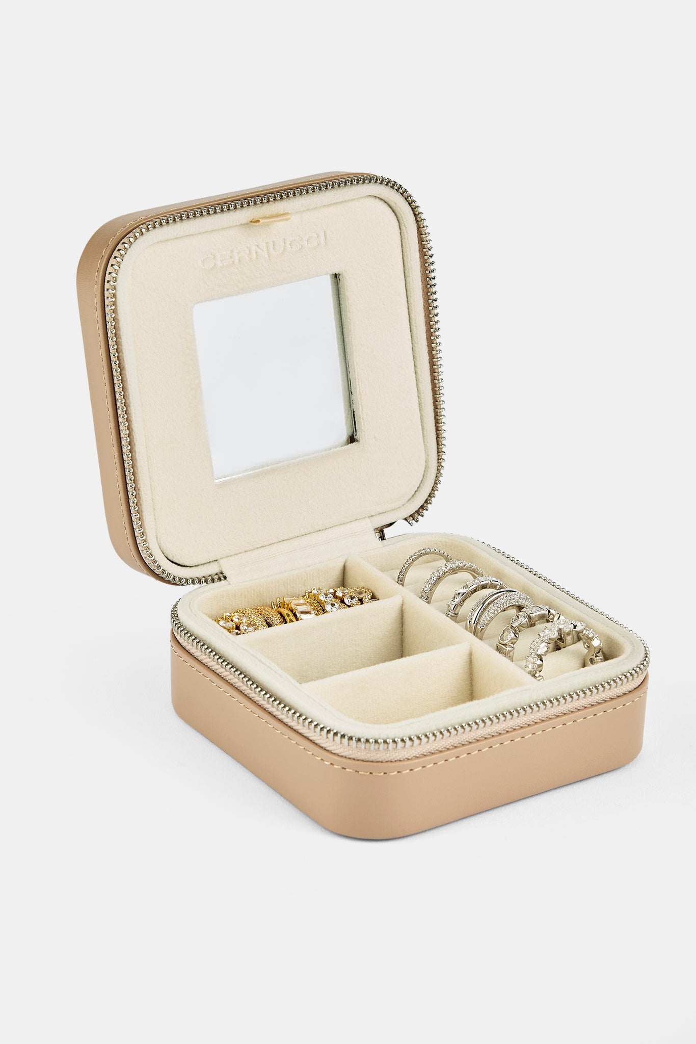 Cernucci Jewellery Travel Case - Beige