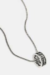 Oxidised Cross Ring Necklace - 10mm - White