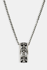 Oxidised Cross Ring Necklace - 10mm - White