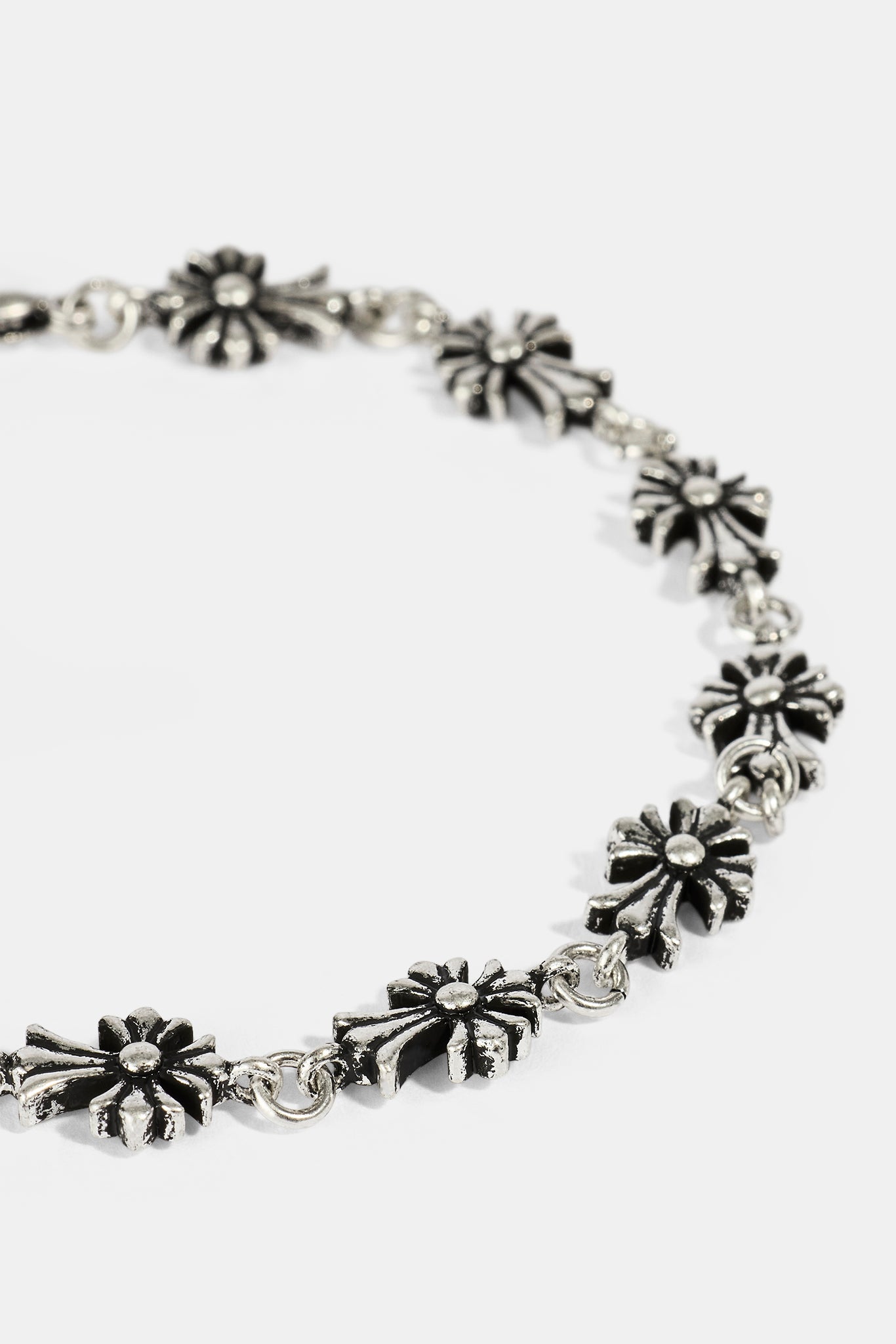 Oxidised Multi Cross Bracelet - 5mm - White