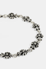 Oxidised Multi Cross Bracelet - 5mm - White