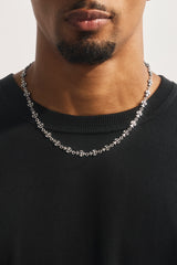 Oxidised Multi Cross Chain - 5mm - White