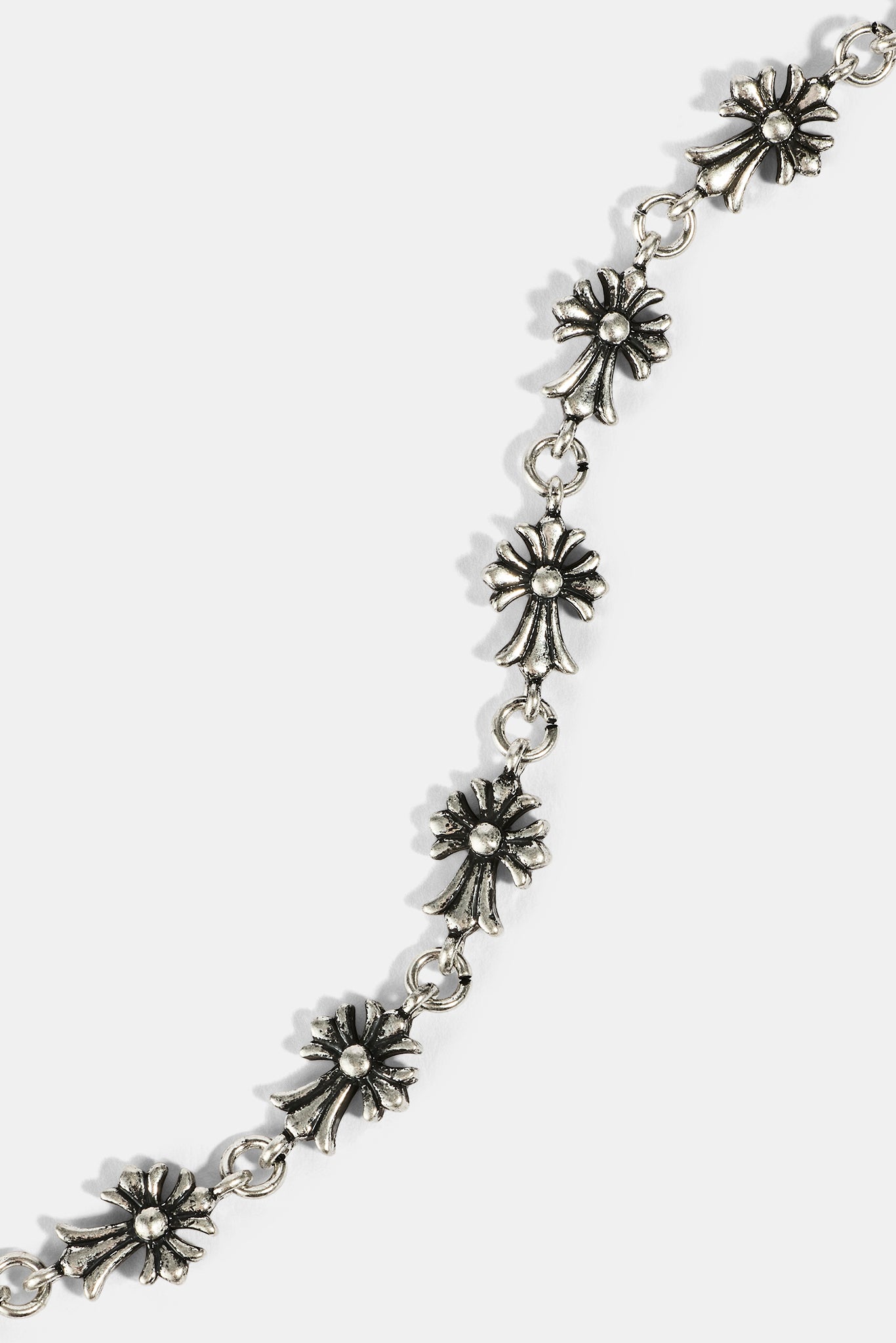 Oxidised Multi Cross Chain - 5mm - White