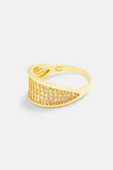 Sterling Silver Gold Plated Pave CZ Ring