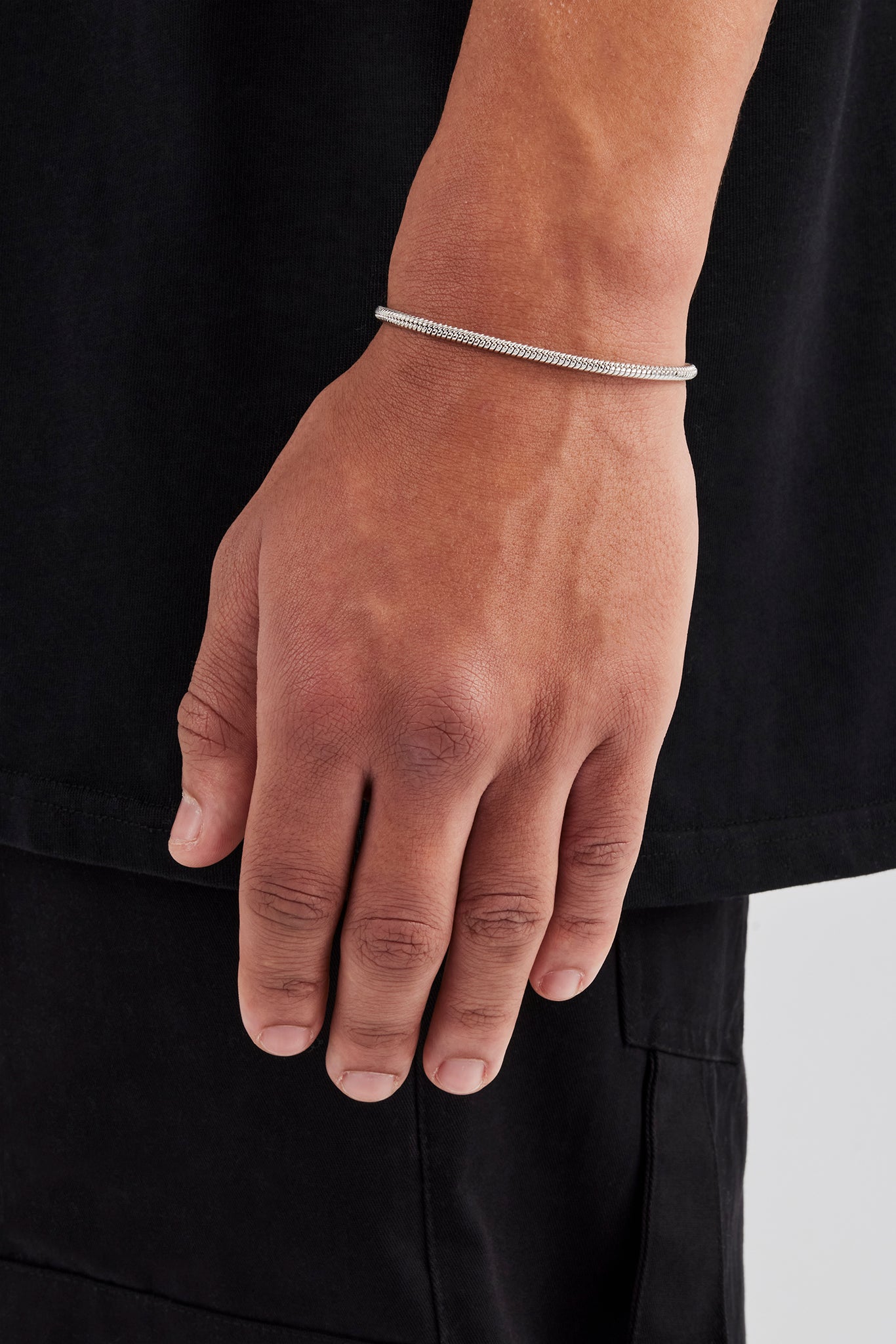 Poliertes rundes Franco-Armband – 3 mm