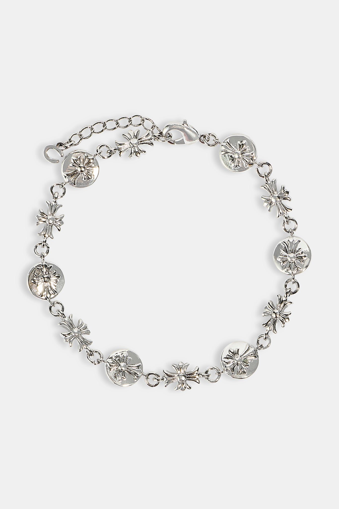 Polished Multi Cross Motif Bracelet - 10mm - White