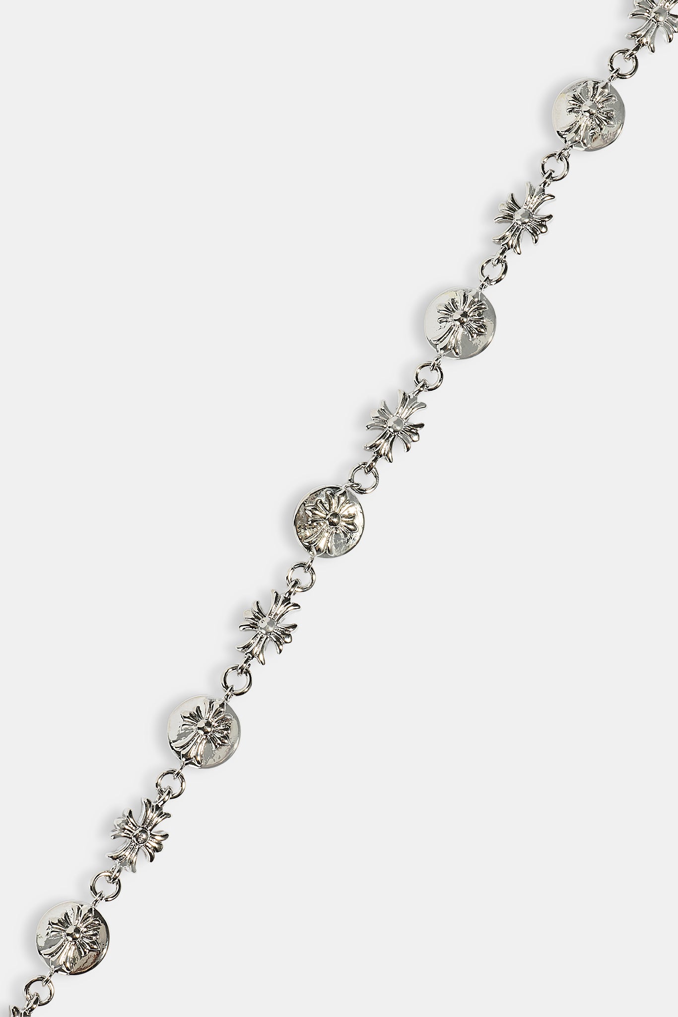 Polished Multi Cross Motif Chain - 10mm - White