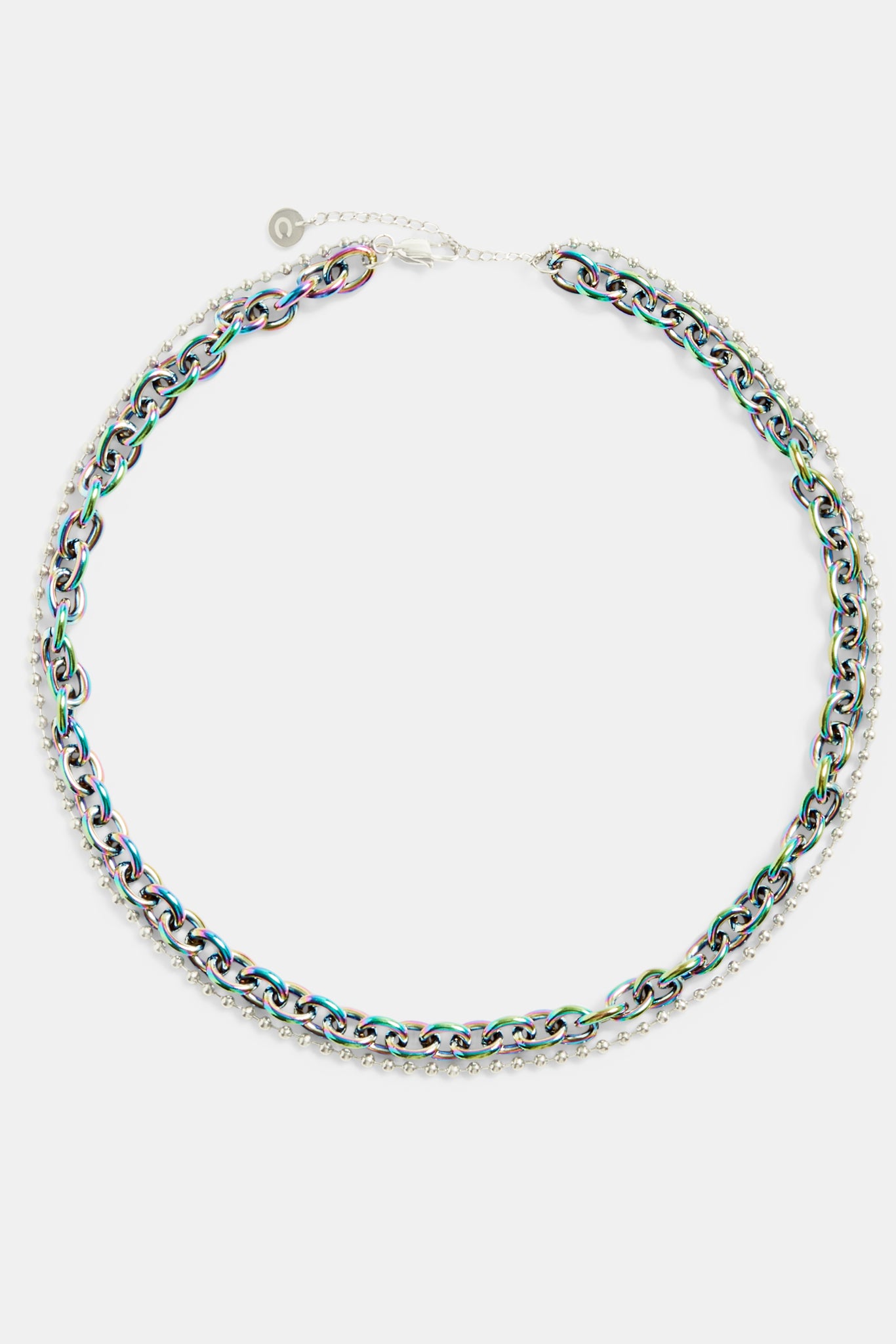 Stainless Steel Oil Slick Link & Bobble Mix Chain - 10mm