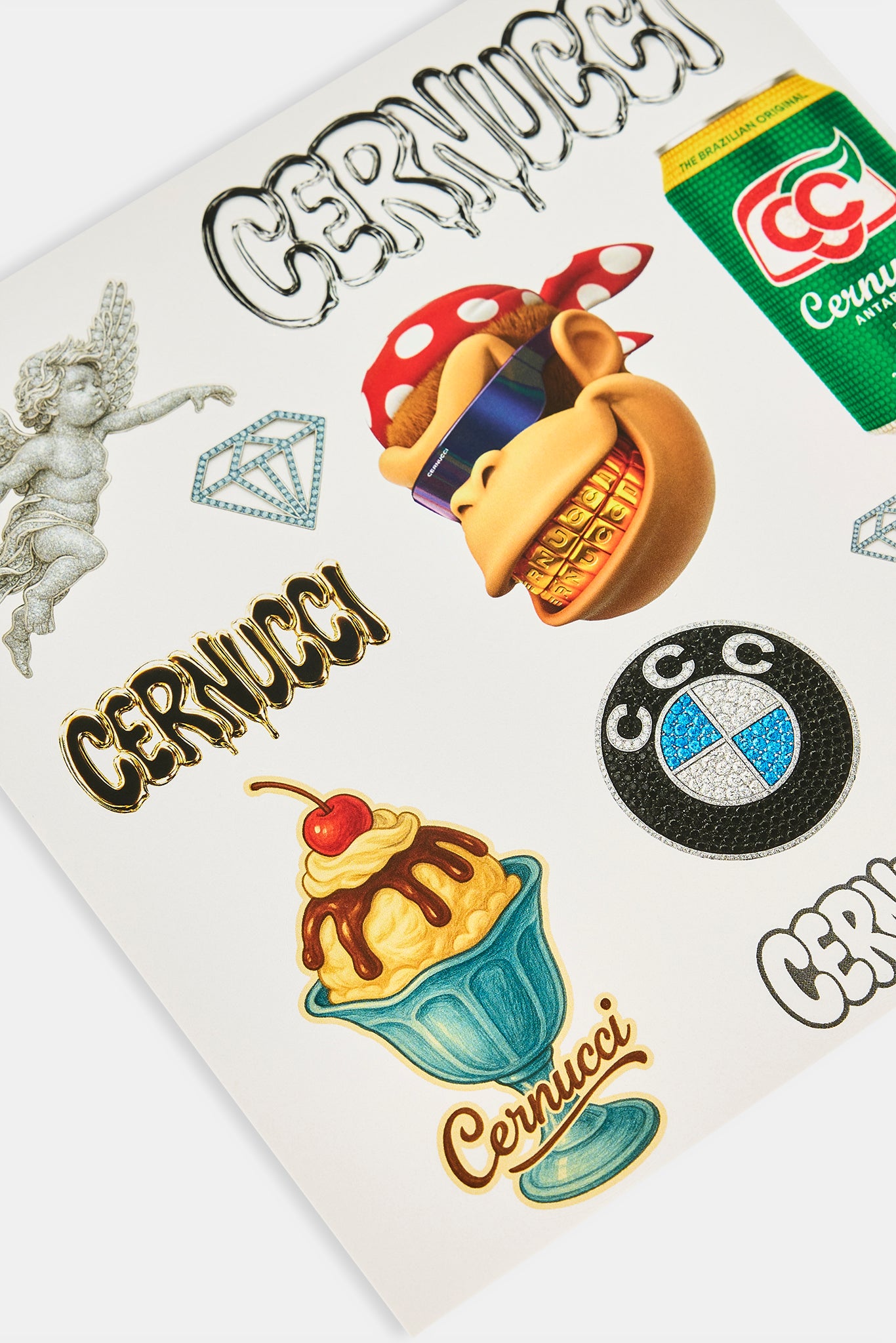 Cernucci Mens Sticker Sheet - White