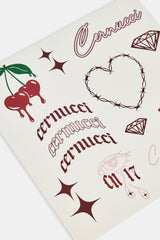 Cernucci Womens Sticker Sheet - White