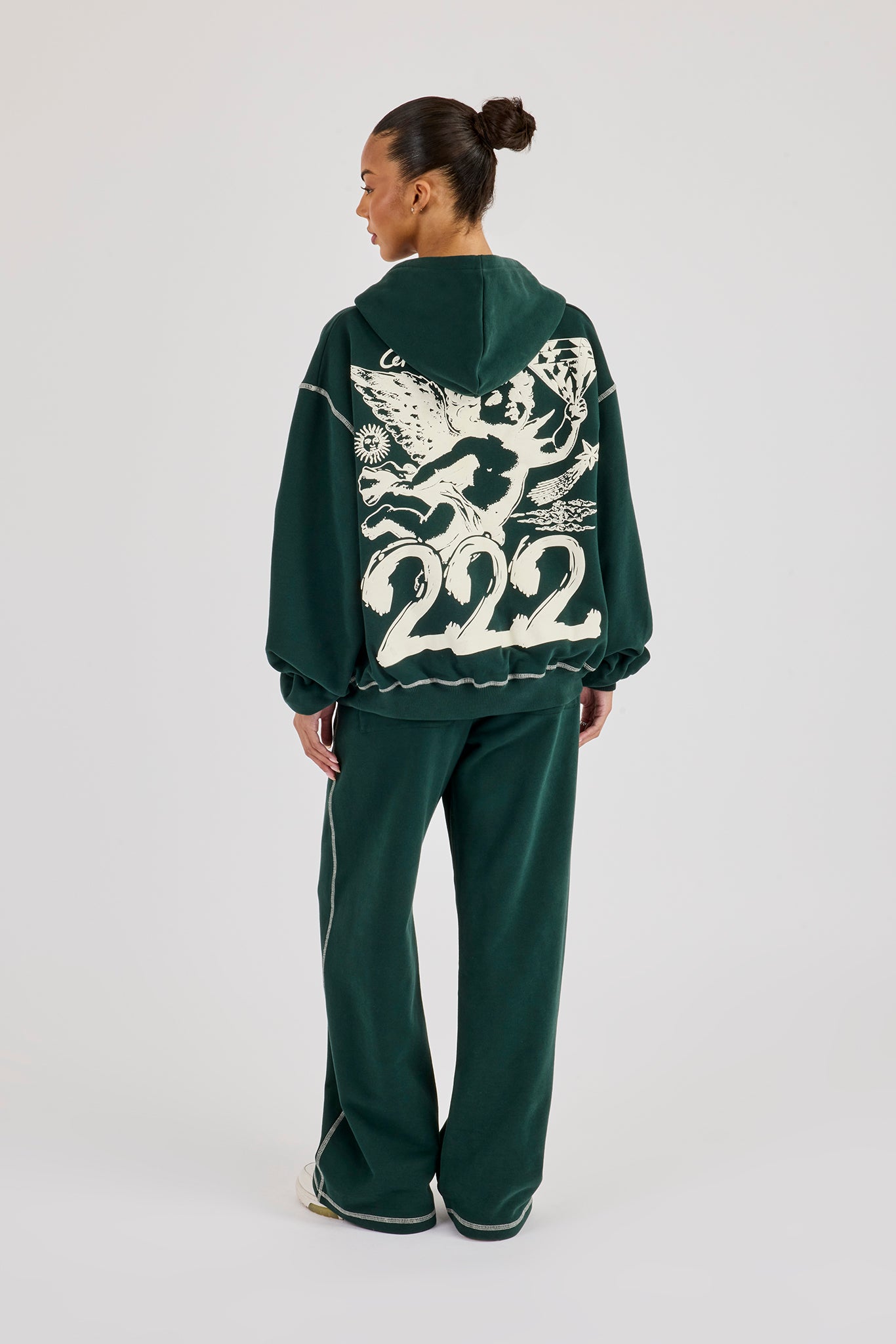 222 Cherub Contrast Stitch Tracksuit - Dark Green