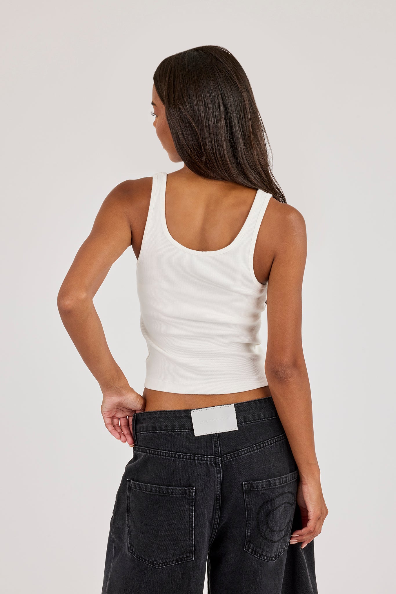 Rib Diamond Graphic Print Vest - Off White