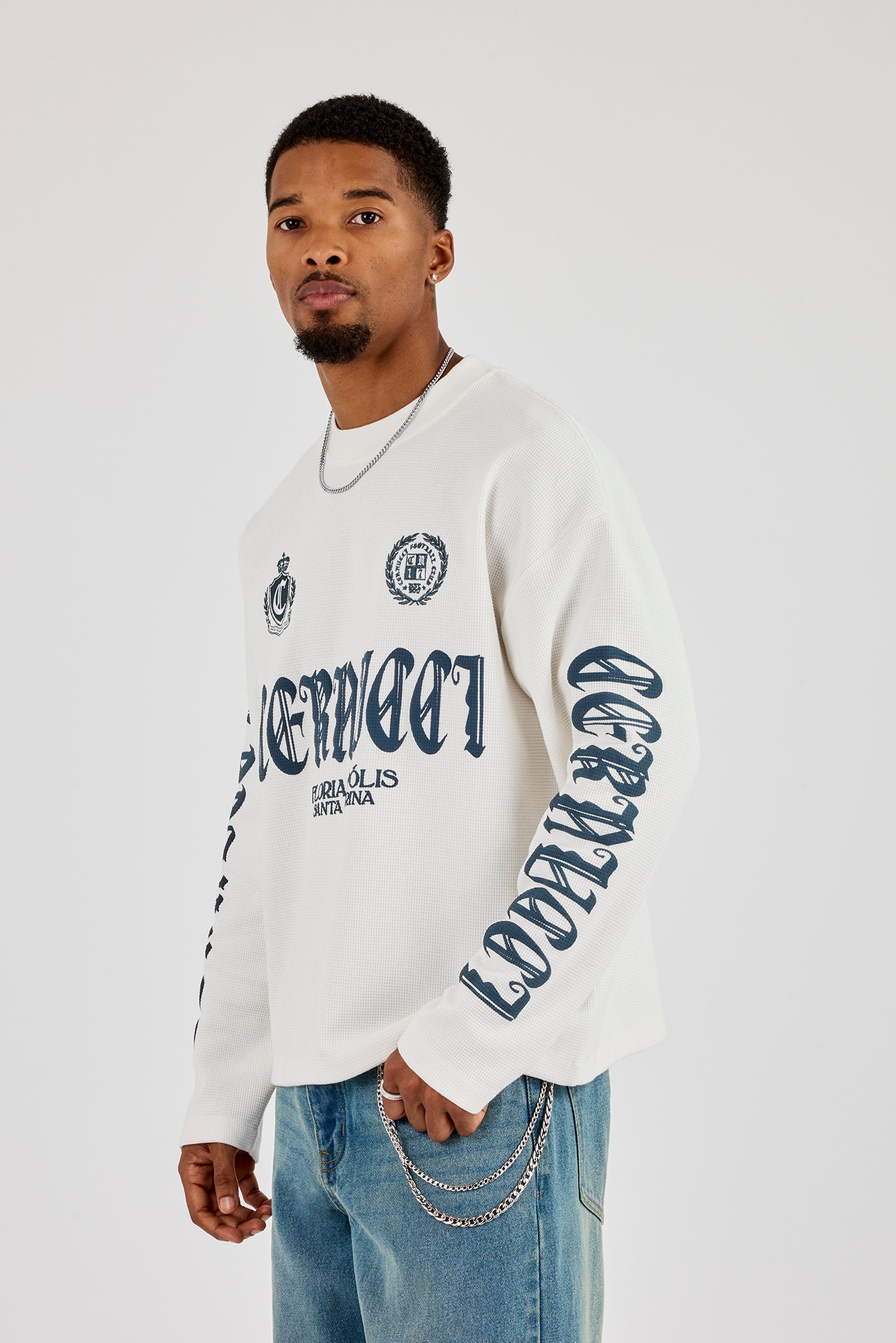 Waffle Santa Cantarina Long Sleeve T-Shirt - Off White
