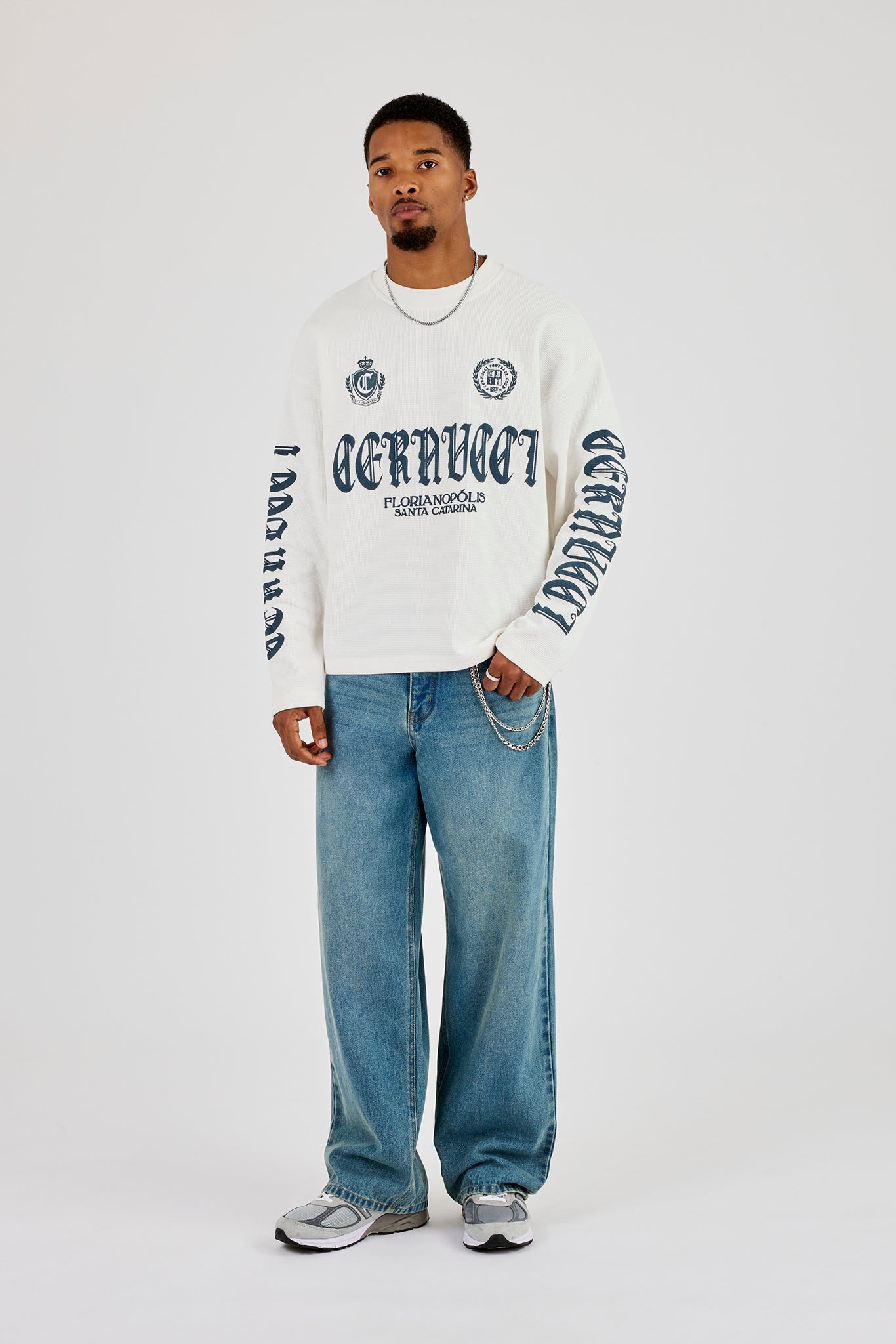 Waffle Santa Cantarina Long Sleeve T-Shirt - Off White