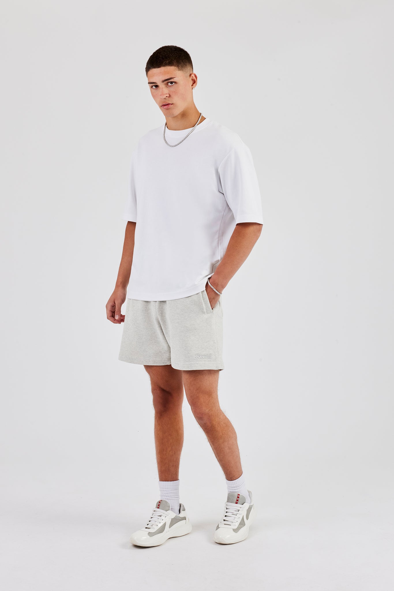 Regular Jersey Shorts - Graumeliert