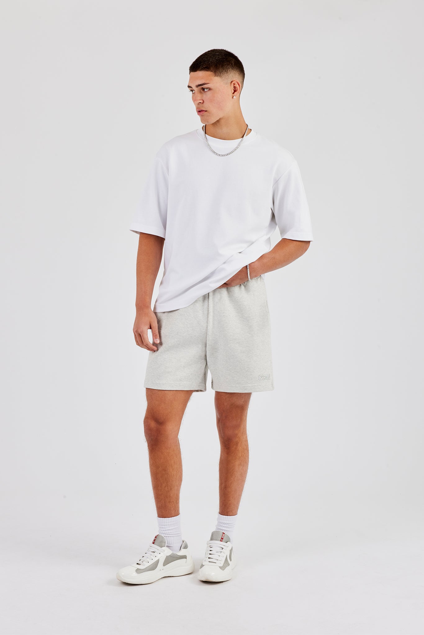 Regular Jersey Shorts - Graumeliert