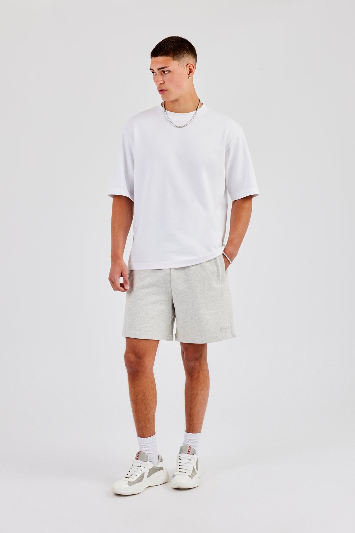 Relaxed Jersey Short - Grey Marl